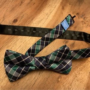 Classic Navy Blue & Green Preppy Adjustable Bow Tie Bowtie Necktie